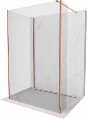 Mexen Kioto paroi de douche Walk-in 120 x 115 x 30 cm, transparent, or rose – 800-120-115-221-60-00-030