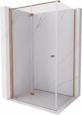 Mexen Mist-F cabine de douche pliante gauche 80 x 90 cm, transparente, cuivre brossé – 8A6T-080-090-65-00-L