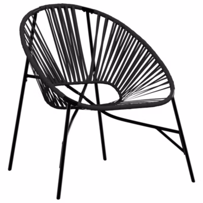 Chaise œuf de jardin noir résine tressée vidaXL