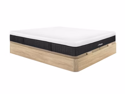 Ensemble 180 x 200 cm sommier coffre naturel clair + matelas ressorts ensachés 5 zones ép.21cm – CIDORA de YSMÉE