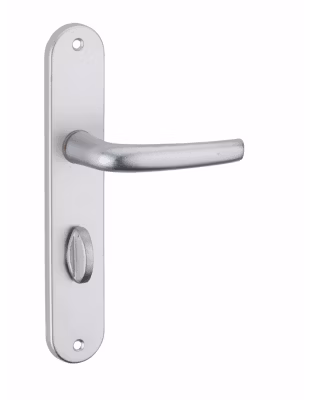 Ensemble de poignées pour porte intérieure Maia à condamnation, carré 7mm, entr&rsquo;axes 195mm, argent – THIRARD