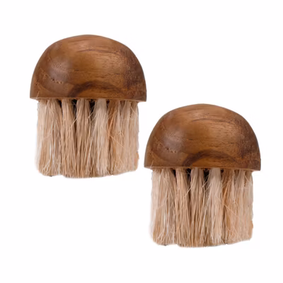 Lot 2 brosses à champignons bois de teck et fibre d ananas – MEDUSA 01