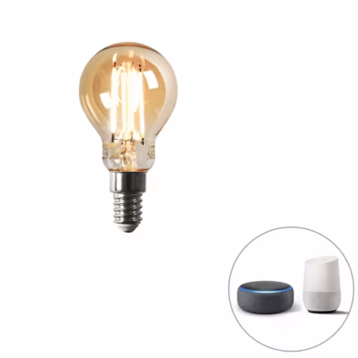 Ampoule LED intelligente E14 P45 dorée 4,9W 470lm 1800-4000K