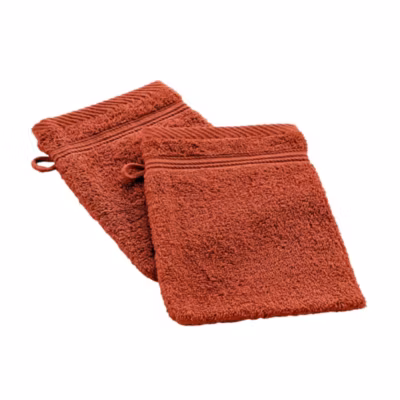 Lot de 2 gants de toilette 15 x 21 cm Tendresse marsala
