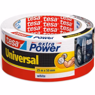 Ruban adhésif toilé tesaae Extra Power 56388-00002-05 blanc 25 m x 50 mm