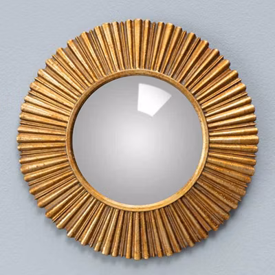 Petit miroir convexe doré Sanctus 18cm
