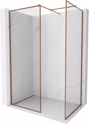 Mexen Kioto-F paroi de douche Walk-in avec cadre 80 x 75 cm, transparent 8 mm, or rose – 800-080-202-04-60-075
