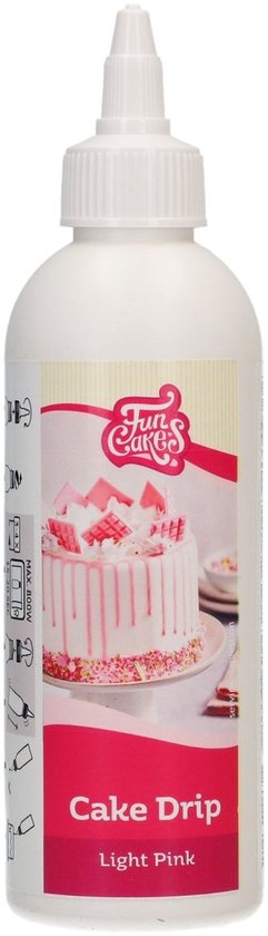 FunCakes Cake Drip – Rose clair – 180 g – Drip Cake Décoration – Flacon presseur