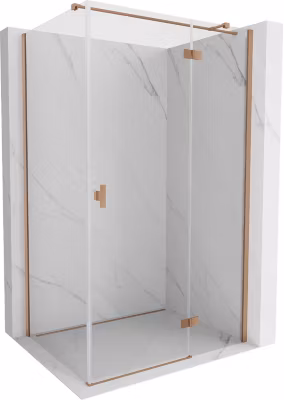 Mexen Mist-H T cabine de douche pivotante droite 110 x 95 cm, transparent, cuivre brossé – 8A5T-110-095-65-00-P