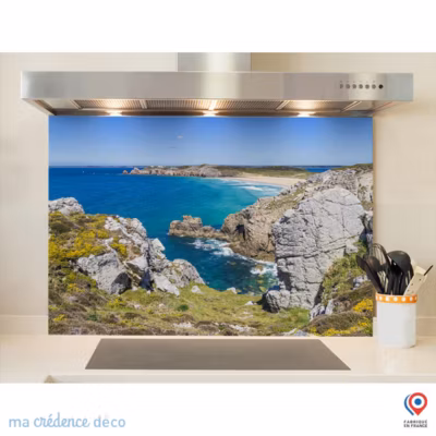 Crédence cuisine fond de hotte L&rsquo;anse de Pen Hat – Alu composite – L 70 cm x H 60 cm – MaCrédenceDéco