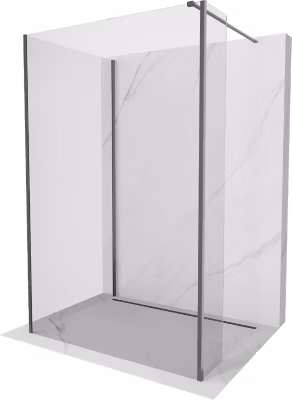 Mexen Kioto paroi de douche Walk-in 90 x 70 x 40 cm, transparent, gris canon brossé – 800-090-070-221-66-00-040