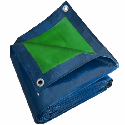 Bâche Bois 2×3 m – TECPLAST – SR150BO – Bleue et Verte – Haute Qualité – Bâche de protection imperméable pour Bois de chauffage