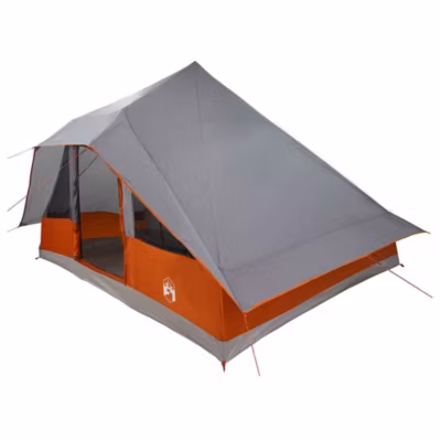 Tente Tipi avec toit Gris et orange 364 x 281 x 257 cm taffetas vidaXL