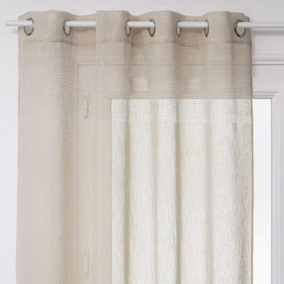Voilage tissé sablé « Sab » 140 x 240 cm Atmosphera – Lin