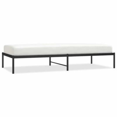 Lit simple, Lit adulte, Cadre de lit métal sans matelas noir 90×200 cm