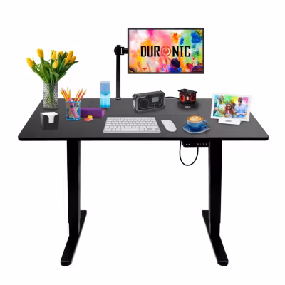 CD120 BK Bureau assis debout électrique 120 cm Hauteur ajustable de 72 à 118 cm Charge max 70 kg Télétravail Duronic