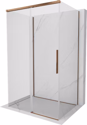 Mexen Rox-3S cabine de douche à 3 parois coulissante 90 x 75 cm, transparent, or rose – 8C2-090-075-60-00-3S