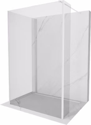 Mexen Kioto paroi de douche Walk-in 110 x 95 x 30 cm, transparent, blanc – 800-110-095-221-20-00-030
