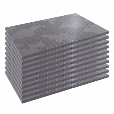 Lot de 10 Dalles de sol Clipsables Grises 116x76x3 cm Rectangulaire Polypropylène Revêtement de Sol 7.69m2 INTEC
