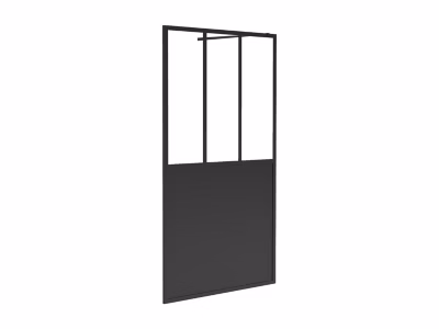 Paroi de douche à l&rsquo;italienne style atelier – Noir mat – 100 x 200 cm – URBANIK