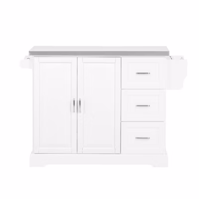 Desserte roulettes, Meuble Cuisine, Plans Rabattables Acier INOX, Écru,FKW41-ST SoBuy