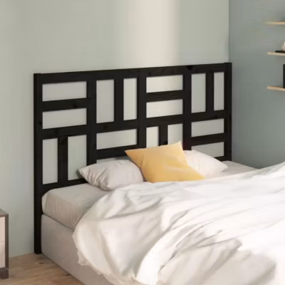 vidaXL Tête de lit Noir 126x4x104 cm Bois massif de pin 818184