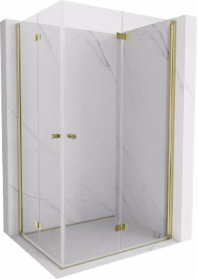 Mexen Mist-F Duo cabine de douche pliante droite 80 x 95 cm, transparent, or – 8A6-080L-095P-50-00