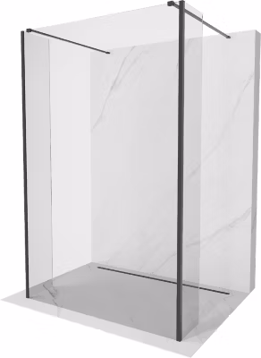 Mexen Kioto paroi de douche autoportante 100 x 30 x 30 cm, transparent, noir – 800-100-030-222-70-00-030
