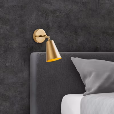 Applique murale moderne dorée, abat-jour orientable SFAX