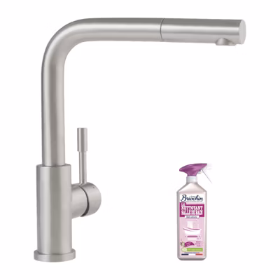 Robinet cuisine VILLEROY ET BOCH Steel Shower acier massif + nettoyant
