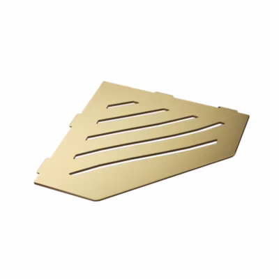 Tablette d&rsquo;angle murale de douche en inox  Waves L.195mm – Or brossé