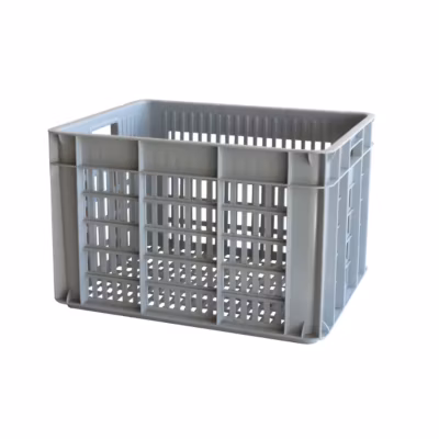 Caisse ajourée avec poignées empilable 500 x 400 x 330 mm – 48 L – gris
