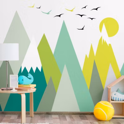 Stickers enfant montagnes scandinaves lincika 70 x 105 cm