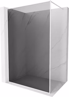 Mexen Kioto-F Paroi de Douche Walk-in avec Cadre 100 x 202 cm, Graphite 8 mm, Blanc – 800-100-104-20-40
