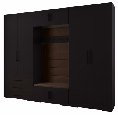 Garde-robe Inova 3 porte battante 236,7/300/47 4 Portes (noir)