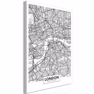 Tableau Cartes du monde Map of London (1 Part) Vertical 40×60 cm