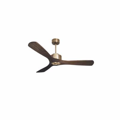 Modulo Regular Ring – Super destratificateur et ventilateur DC 132 cm Laiton pales bois sombre sans Lumière  25 à 40 m²
