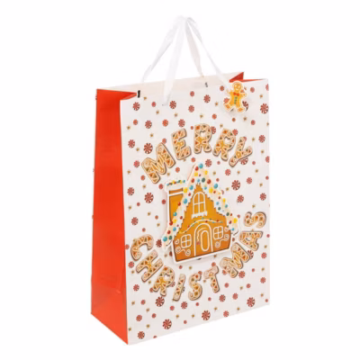 Sac cadeau imprimé grande taille pain d&rsquo;épice – feeric lights & christmas