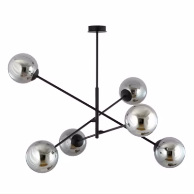 Plafonnier LINEAR 6 BLACK/GRAFIT, Emibig Lighting, Fabriqué en EU