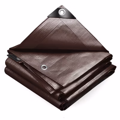 Bâche de Protection en Polyéthylène resistant et impermeable 240g/m² marron 1.5x6m VOUNOT