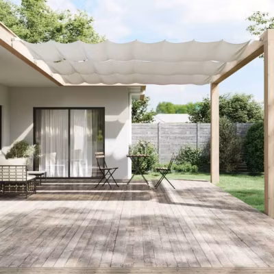 vidaXL Auvent Vertical Ecran de Protection Ecran d&rsquo;Intimité de Balcon Auvent de Patio Jardin Extérieur Blanc 140×1200 cm 148170