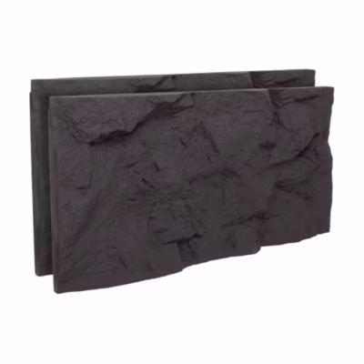 Rushmore – Lot de 2 panneaux muraux décoratifs 3D 120x60x9 cm effet pierre en PU Anthracite Grey