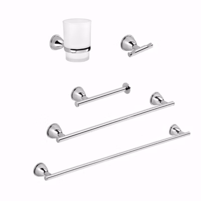 Set de 5 accessoires de bain, fixation murale – Gemma