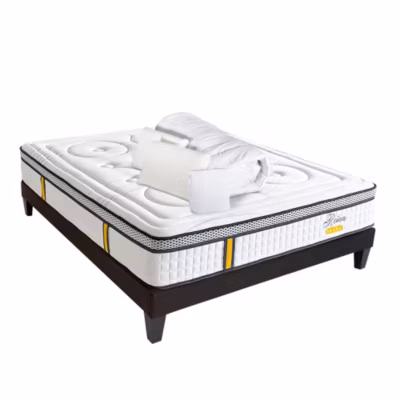Pack anti punaise Reina 2.0 90×200 cm Matelas Ressorts + Sommier Bois + Accessoires
