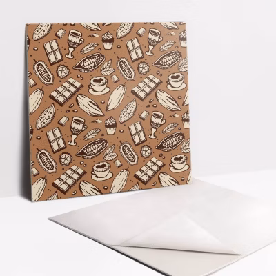 Carreaux vinyle Tulup 30×30 cm Abstraction brune 9 pcs