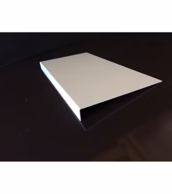 Bande de rive Blanc Pur, RAL 9010 Brillant, épaisseur 1 mm, 1 pli retour 3 cm , Largeur  19 cm , Longueur 140 cm
