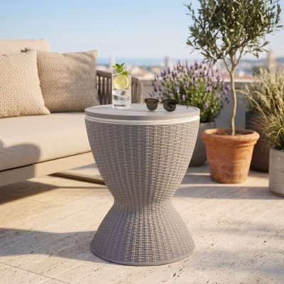 Table glacière Atessa capacité 30 L marron clair casa.pro