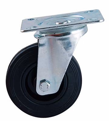 Roulette D50mm caoutchouc noir platine pivotante – AVL – 508829A