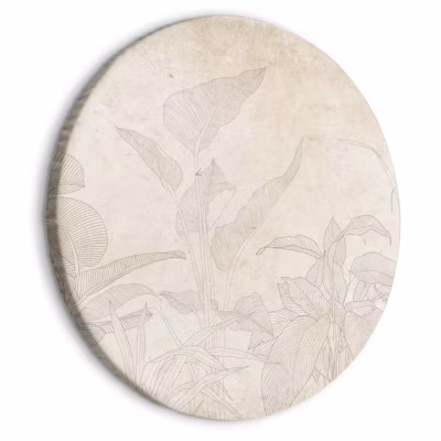 Tableau rond – Silhouettes délicates d&rsquo;arbustes tropicaux