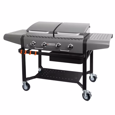 Plancha Margaux Gun Metal sur chariot équipé Surface de cuisson 86 x 72,7 cm